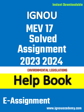 IGNOU MEV 17 Solved Assignment 2023 2024